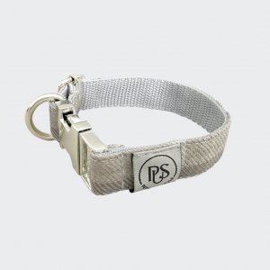 Narrow collar checkered beige