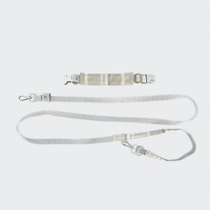 Set wide collar and grey leash checkered beige