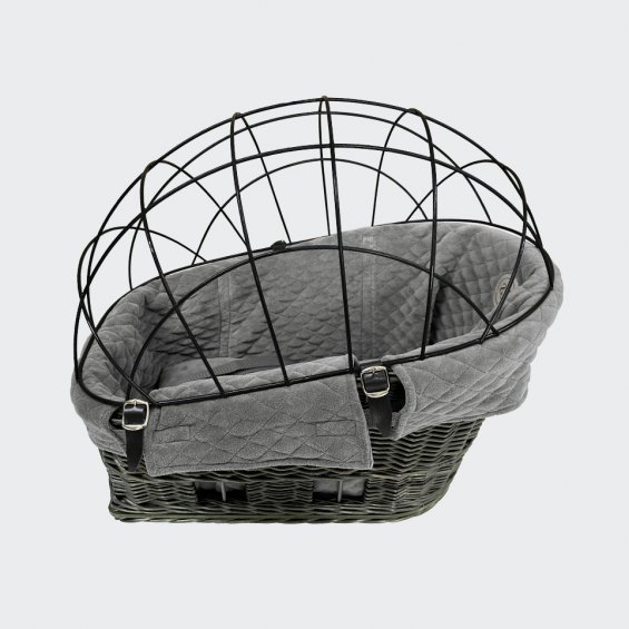 Graphite bicycle rack basket with cover-bag anthracite