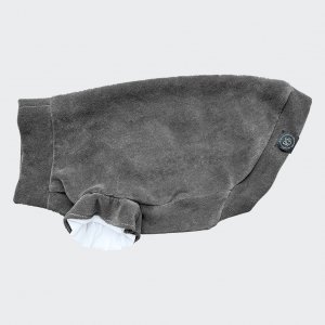 Velour sweatshirt with frills anthracite