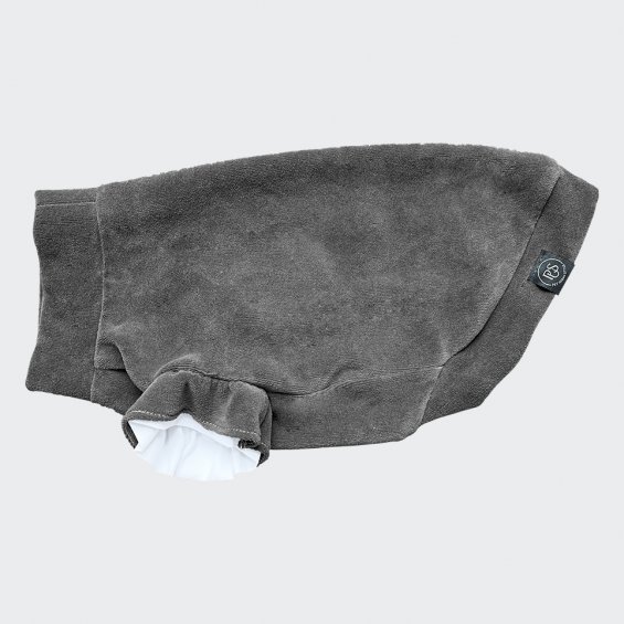 Velour sweatshirt with frills anthracite