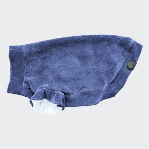 Velour sweatshirt with frills indigo