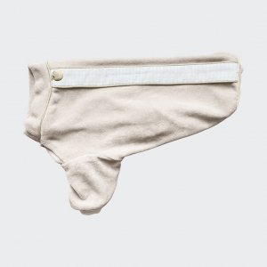 Velour sweatshirt with stripe beige 