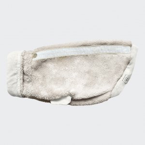 Plush vest with stripe beige 