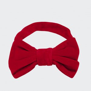 Velvet bow tie red