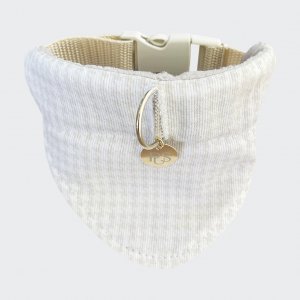 Collar with double-sided bandana beige