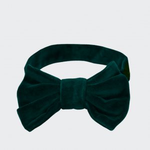 Velvet bow tie green