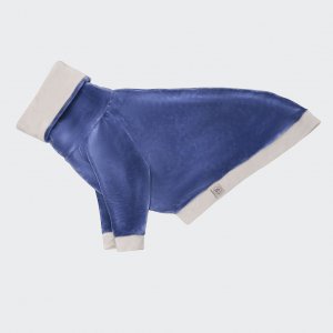 Velour turtleneck indigo