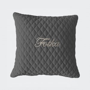 Pillow square with name anthracite