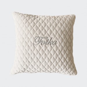 Pillow square with name beige