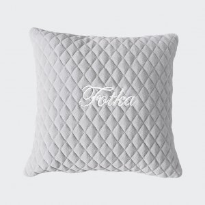Pillow square with name grey