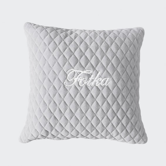 Pillow with name grey