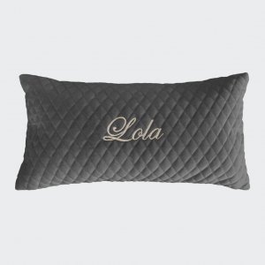 Pillow oblong with name anthracite