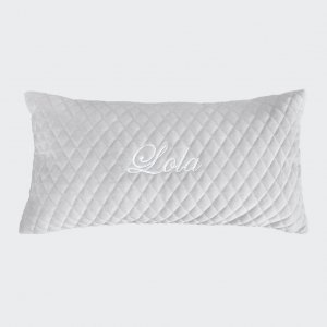 Pillow oblong with name grey